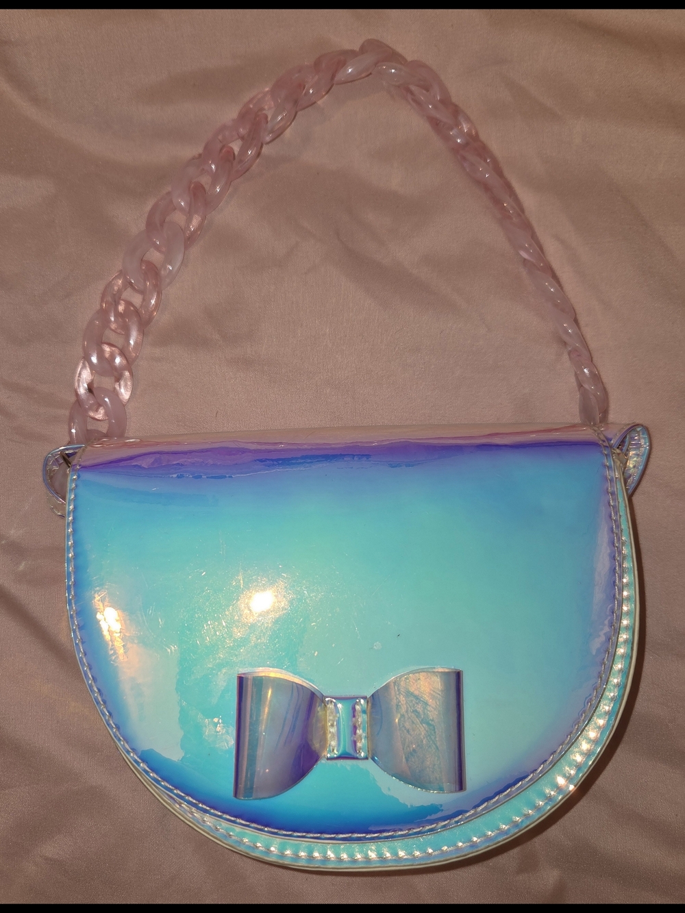 The Children's Place Iridescent Bow Shoulder Bag with Pink Chain
